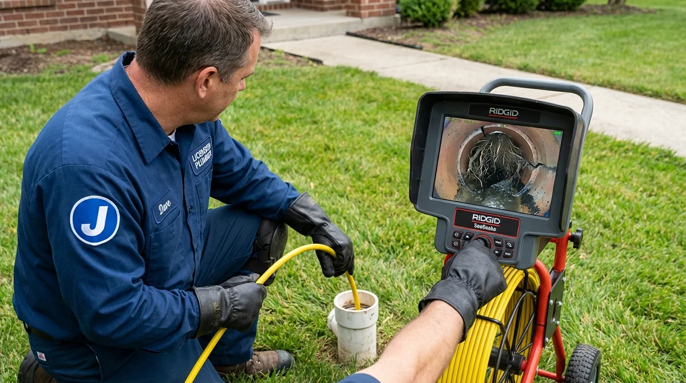 Sewer camera inspection being performed by Johns Plumbing LLC in Ashdown