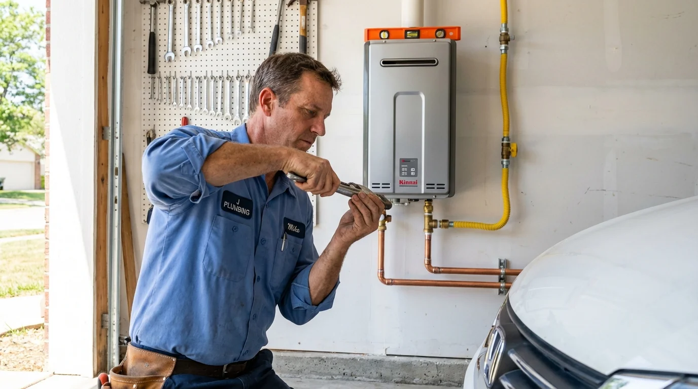 Tankless water heater installation by a Johns Plumbing LLC plumber in Ashdown